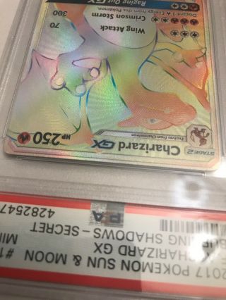 STRONG 9 Pokemon Burning Shadows Secret Rare Charizard GX 150/147 PSA 9 6