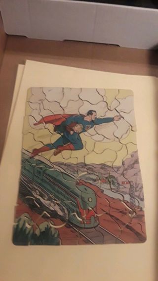 Vintage Superman Puzzle 1940 Saalfield Complete 8 1/2 X 11