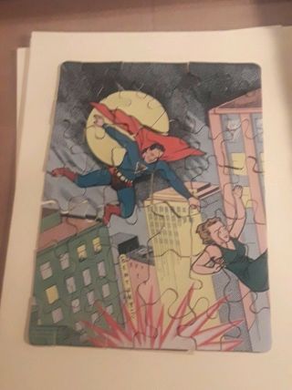 Vintage Superman Puzzle 1940 Saalfield Complete 8 1/2 x 11 5