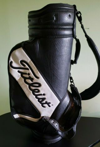 Vintage Titleist Golf Dci Black & White 10 " Staff Bag 6 - Way Divided Display