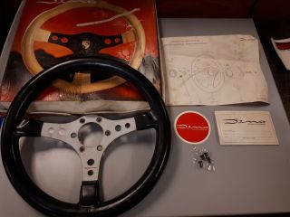 Vintage Dino Silver Sport Leather Steering Wheel Bmw Porsche 911 928 944 Italy