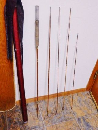Vintage Granger bamboo fly rod,  model RX 9050,  9 feet,  5 oz. ,  two extra tips. 2