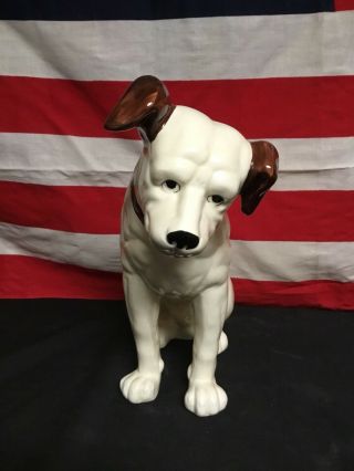 Vintage Rca Victor Ceramic Nipper Dog Bank 13 Inches Tall.