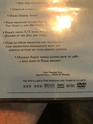 VERY VERY RARE PIXAR Studios MADE IN POINT RICHMOND Film DVD 9