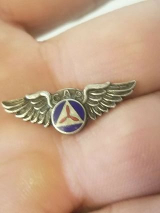 Ww2 Wwii Miniature Wing Badge Wings Civil Air Patrol Cap Gemsco Ny Pinback