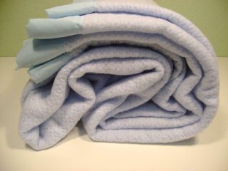 VTG JC PENNY 100 Acrylic WOVEN THERMAL Blanket Baby Blue QUEEN MADE IN USA 7