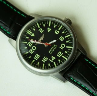 Poljot Aviator 24hours Wristwatch Ussr Mechanical Rare Vintage Military Pilot