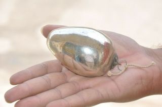 Vintage 3.  25  Silver Egg/Oval Shape Heavy German Glass Kugels 5