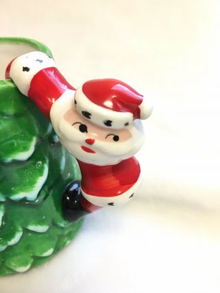 Vintage HOLT HOWARD Christmas Mug Cup Santa Claus Handle Tree Rare Set of 2 4
