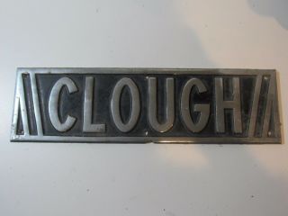 Vintage Clough Truck Metal Emblem Ornament Script Nameplate Trim Badge Oem Fire