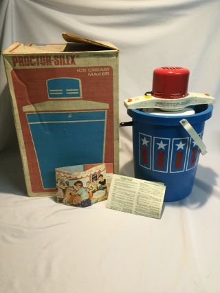 Vintage Proctor Silex Ice Cream Maker Usa Stars & Stripes 1970s