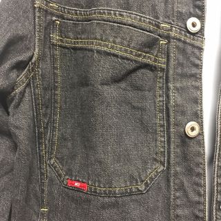 JNCO Jeans Vtg Denim Jacket Washed Black Gold Logo Los Angeles Mens Medium M 5