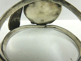 vintage sterling silver turquoise bracelet signed JB sz 7.  50 in lg wgt 36.  1 gr 7