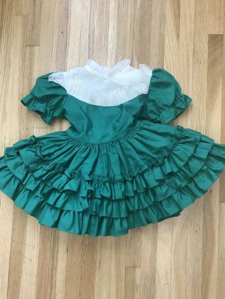 Vintage Martha’s Miniatures GreenRuffle Party Dress Girl’s 3t Twirl Pageant Bell 2