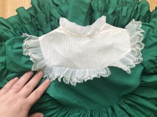 Vintage Martha’s Miniatures GreenRuffle Party Dress Girl’s 3t Twirl Pageant Bell 3