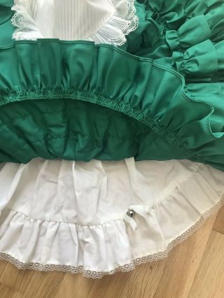 Vintage Martha’s Miniatures GreenRuffle Party Dress Girl’s 3t Twirl Pageant Bell 5