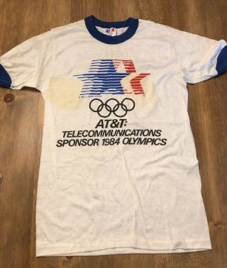 Vtg Levis 1984 Olympics T - Shirt Los Angeles Usa La At&t