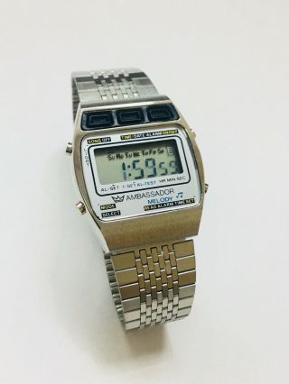 Vintage Ambassador Melody Men’s Lcd Alarm Chronograph Digital Wrist Watch (10273m