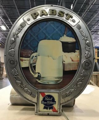 Vintage Pabst Blue Ribbon Beer Lighted Beer and Cheese Sign 2