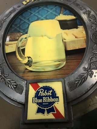 Vintage Pabst Blue Ribbon Beer Lighted Beer and Cheese Sign 6