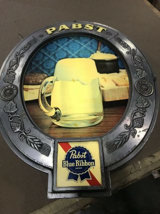 Vintage Pabst Blue Ribbon Beer Lighted Beer and Cheese Sign 7