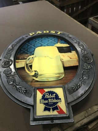 Vintage Pabst Blue Ribbon Beer Lighted Beer and Cheese Sign 8