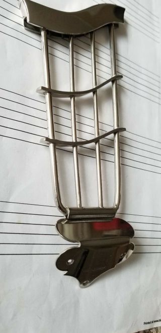 Vintage archtop guitar tailpiece 6 string nickle for Harmony or Gibson NOS 2