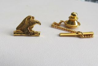 Tiffany & Co Sterling Silver Gold Wash Vermeil Eagle Tie Tack Lapel Pin