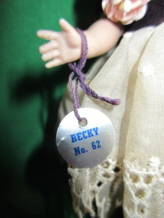 Vintage Vogue Strung Ginny Doll 1953 Becky 62 from Debutante Series w Tag 4