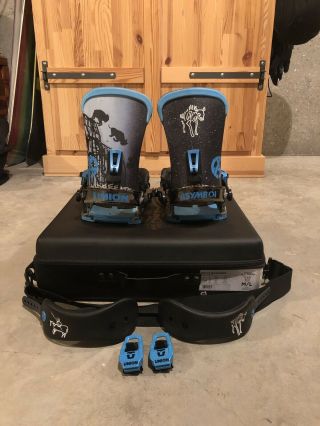 Union X Asymbol Snowboard Bindings M/l With Case Rare