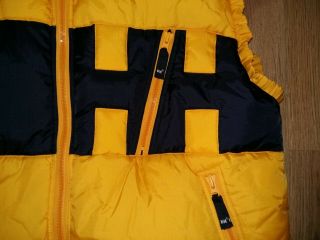 Helly Hansen Rare Vintage 90s Yellow Puffer Down Waistcoat Vest Gilet Size Xxl