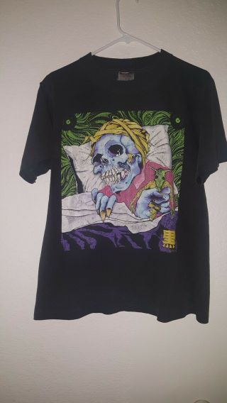 Vintage 1990 Pushead Skeleton Skull Single Stitch Large Skater Shirt
