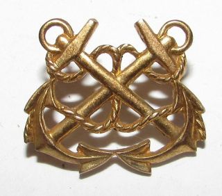1/20th 10k Sterling Ww2 Warrant Officer Boatswain Mate Collar Pin Us Navy Rare