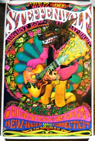 Rolled Vintage Steppenwolf Haven (ct) Concert Poster W/matching Handbill