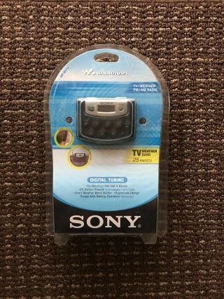 Vintage Sony Walkman Radio Tv/weather/fm/am Digital In Package W Headphones