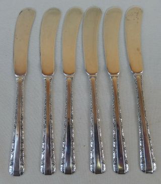 6 Towle Sterling Silver Butter Spreaders,  In The Candlelight Pattern 165 Grams