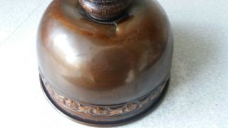 RARE - VINTAGE 1930S JACOBEAN TILLEY LAMP STAND - OAK BASE - damage to BOWL 8