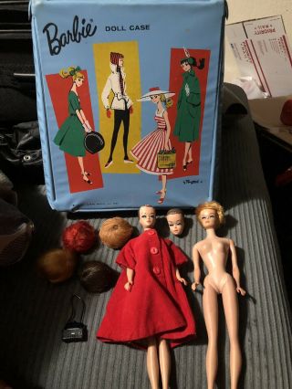 Vintage 1962 Barbie Fashion Queen Midge Doll W 4 Wigs And Extra