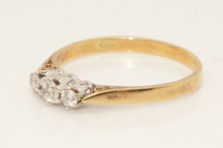 1985 Vintage 18ct Gold Trilogy Diamond Engagement Ring,  Size O 1/2 3