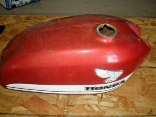 Vintage Honda Motorcycle Gas Tank.  (cb?).  Dented With Emblems.