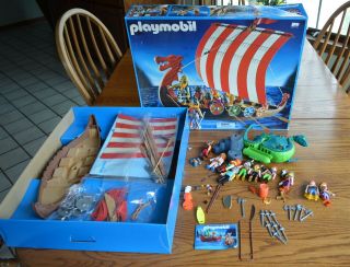 Vintage Playmobil 3150 & 3155 Viking Set 70 Factory