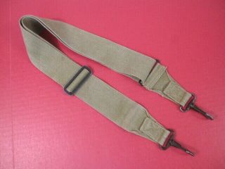 Wwii Us Army Canvas Utility Musette Bag Strap Od Color W/snap Hooks - Dated 1944