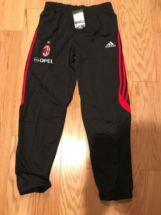Adidas Ac Milan Vintage Player Issue Training Sweat Pants Size L 36 Bnwt Rare