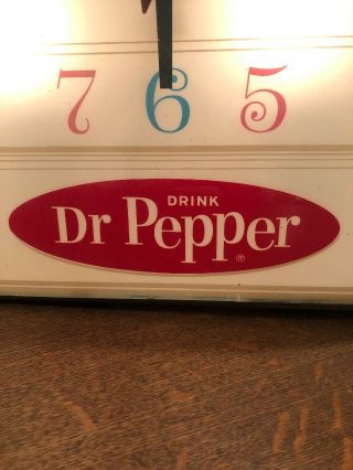 VINTAGE DR PEPPER ADVERTISING CLOCK MADE BY PAM 15IN X15IN 3