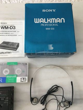 Vintage Sony Professional Walkman WM - D3 Turbo Headphones Microphone In Ori Box 6