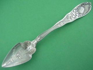 Sterling Dominick & Haff Fruit Souvenir Spoon North Point Turtle Seaweed Oysters