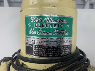 Vintage White Mountain 692 4 - Quart Electric Ice Cream Freezer Maker Machine 4