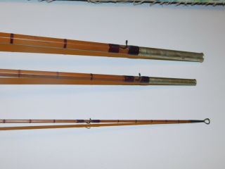 Antique c.  1900 H.  L.  Leonard bamboo fly fishing rod SALMON 14 ' 6