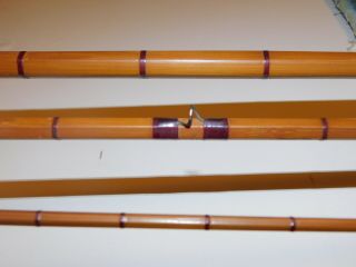 Antique c.  1900 H.  L.  Leonard bamboo fly fishing rod SALMON 14 ' 7