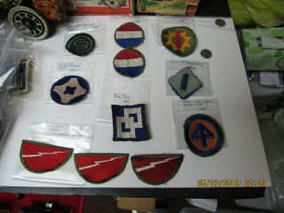 Wwii 2 Group Of 11 Military Us Army Patches Anti - Aircraft,  78th Infantry,  Etc 40s